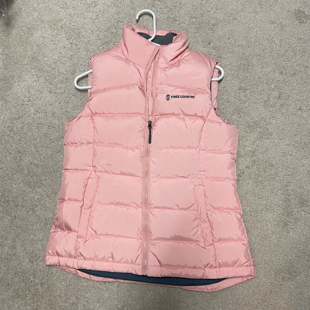 Free country pink puffer vest size womens small